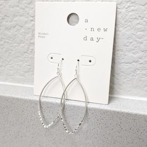 a new day Silver Oval Drop Dangle Earrings